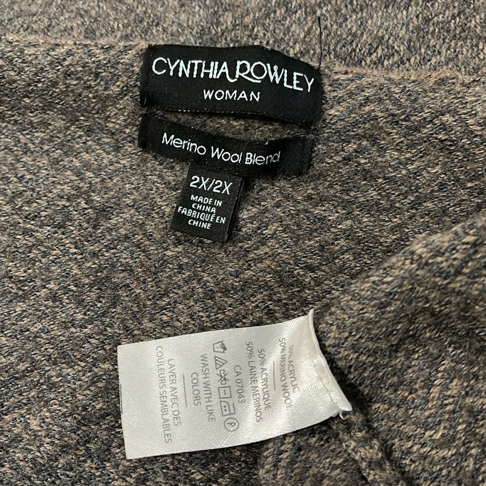 Cynthia Rowley Merino Wool Blend Shawl Wrap Sweater - Picture 11 of 12